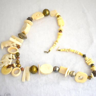 1970s/80s Bead and Brass Necklace 