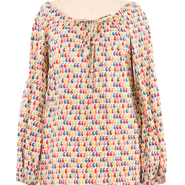 Yves Saint Laurent Printed Peasant Top