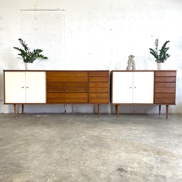 Pair Mid Century Modern Credenzas Or Dressers 