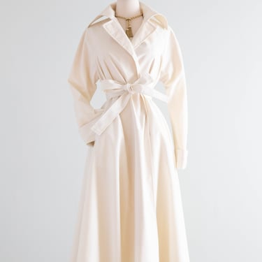 Iconic 1970's Snow White Trench Coat By Diane Von Furstenberg / Medium