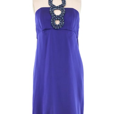 Azzaro Rhinestone Neckpiece Cocktail Dress