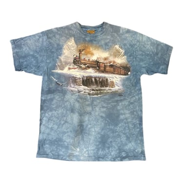(XL) 1999 Blue Tie Dye The Mountain Train T-Shirt 031422 JF