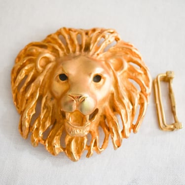 1990s NOS Doreen Ryan Lion Head Belt Buckle 