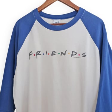 vintage Friends shirt / 90s tv show shirt / 1990s Friends raglan baseball t shirt 90s tv show shirt XL 