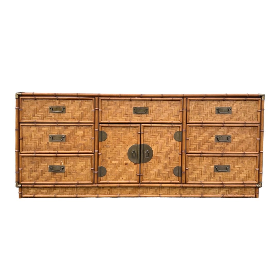 Rattan Dresser by Dixie with Faux Bamboo and 9 Drawers - | Elle ...
