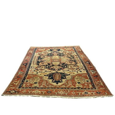 Antique Finely Hand Knotted Serpai Carpet | 7'2&quot; x 11'
