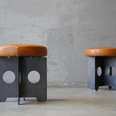 Intersection Swivel Stools in Leather 