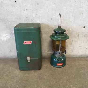 Vintage Green Coleman Latern with Aluminum Case