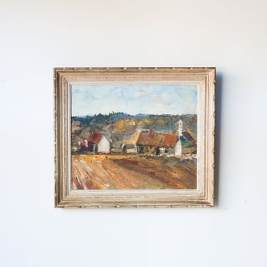 Le Village de Campagne Landscape Oil Painting