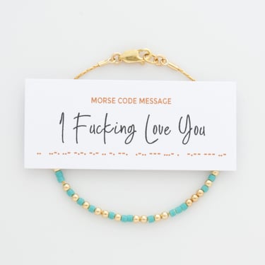 I Fucking Love You Morse Code Bracelet, Hidden Message Bracelet for Wife, Girl Friend, Sister, Best Friend, Unique Gift, LEILA Jewelry Shop 