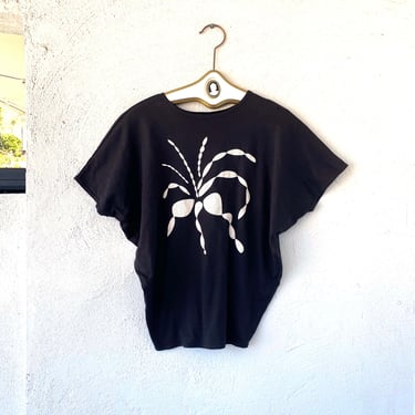 Vintage 80s Hawaiian Starburst Fireworks Black Oversize Tshirt // Fireworks Hawaii Short Sleeve Top 