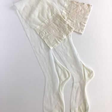 Vintage 50s Stockings | Vintage nylon white hosiery | 1950s sheer nylon leg wear 