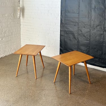 Pair of 1540 Planner Group End Tables by Paul McCobb for Winchendon in Original “Natural Finish” 1960s 