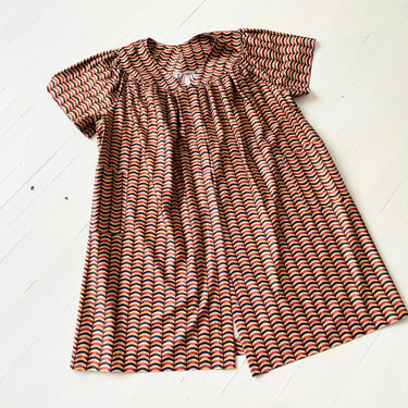 Vintage Geometric Print Homemade Smock Dress 