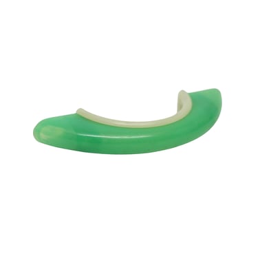 Vintage 2.875 in. Mid Century Green &#038; White Plastic Bridge Pull