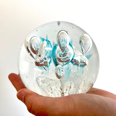 Vintage Blown Glass Orb Paperweight 
