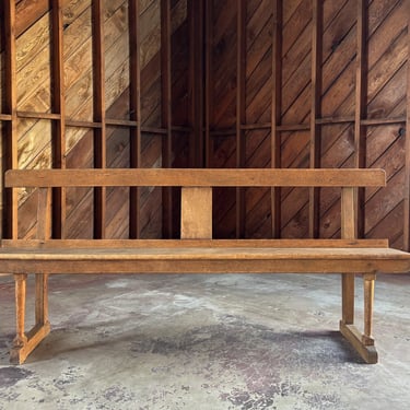 Antique Oak Bench, England, Early 20th Century