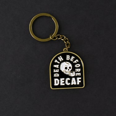 Death Before Decaf Coffee Keychain, Key Ring, Best Friend Gift, Coffee Gift, Cute Keychains, Keyrings, Stocking Stuffers, Gifts Under 20 