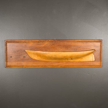 Early 20th c. Hand Carved Wooden Half Hull