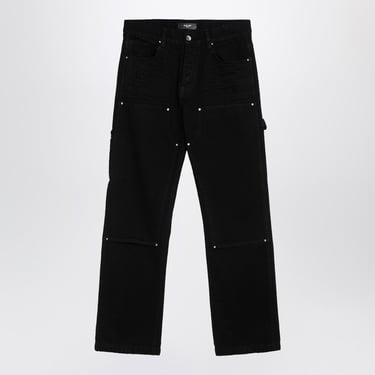 Amiri Straight Jeans With Rips Antique Indigo Men