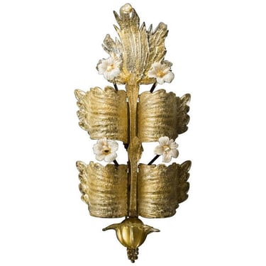 Tiered Pale Gold Murano Sconces by Barovier & Toso, circa 1930s 