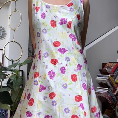 VTG 90s Floral Satin Slip Dress 