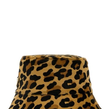 Prada Women Printed Calf Hair Bucket Hat