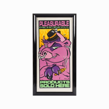 Frank Kozik Serigraph on Paper Pleasurable Piercings Inc Advertisement Poster Print 
