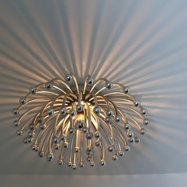 Silver Table Lamp Wall Sconse Ceiling Lamp Italy Studio Tetrarch for Valenti Pistello 1969 Space Age Chandelier Organic Vintage Mid-century 