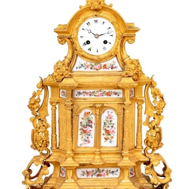 Napoleon III Ormolu & Porcelain Mounted Clock