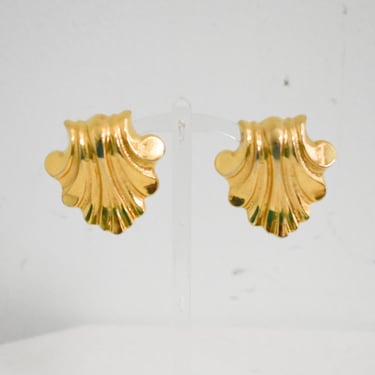 1980s/90s Large Gold Statement Clip Earrings 
