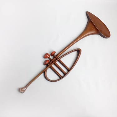 SEXTON trumpet metal wall decor Mid Century musical wall hanger Jazz plaque Made in USA 
