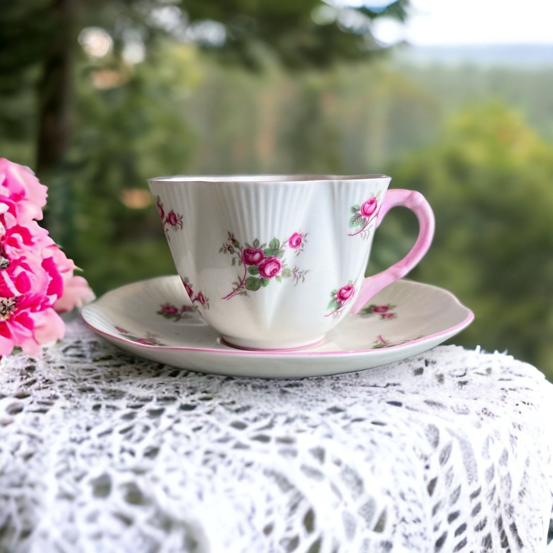 Vintage Shelley Bridal Rose 13545 Tea Cup & Saucer Set, deals England