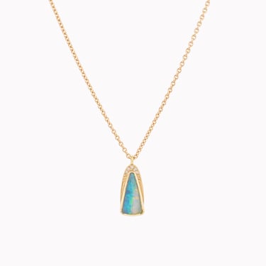 Opal Teardrop Halo Necklace