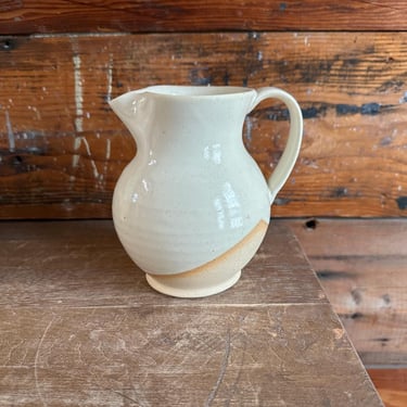 Small Pitcher - White with Beige Geometrics 