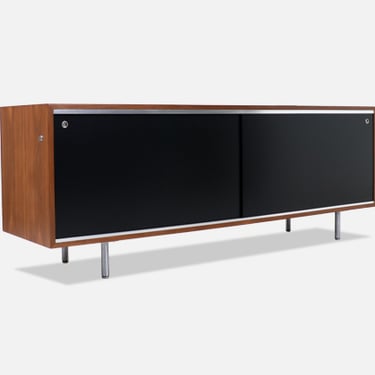 George Nelson Walnut & Stainless Steel Credenza for Herman Miller