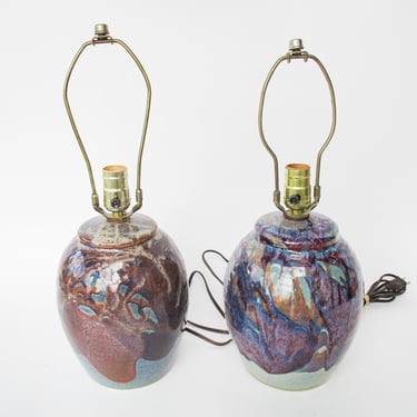 Funihiro Ceramic Lamp Bases with Bright Color Drip Glaze Finish (Sold Separately) 