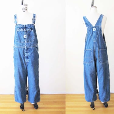 Vintage 2000s Lee Denim Overalls S M - Y2K Blue Jean Wide Straight Leg Carpenter Women Overalls 