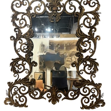 1920&#8217;s Forged Iron Mirror attributed to Addison Mizner