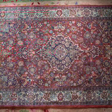 Vintage Persian Red and Blue Area Rug  80