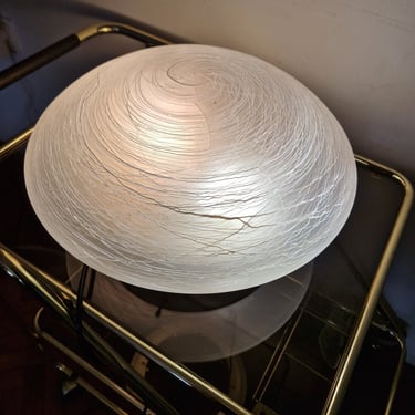 Rare Swirl Murano Glass Ceiling Light / Mid Century Modern Sconce / Flush Mount Wall Lamp / Round Glass Lamp / Italy Design / 1970s 