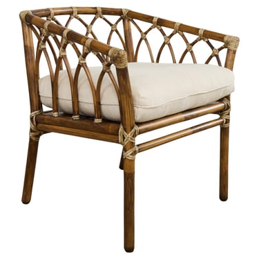 McGuire Organic Modern Rattan Cathedral Style Box Armchair