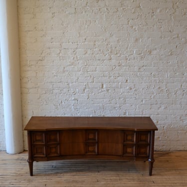 MCM Sculpted Walnut Low-Height Credenza / Media / Console Cabinet