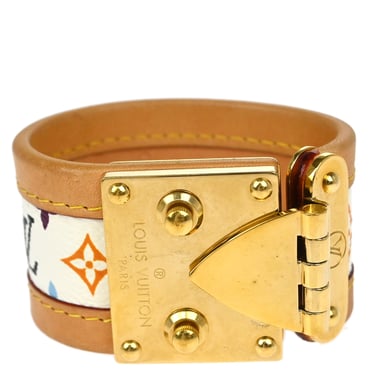 Louis Vuitton White Multicolor Serrure Bracelet Bangle M92593