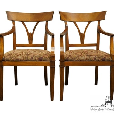 Set of 2 HIGH END Italian Neoclassical Tuscan Style Dining Arm Chairs 