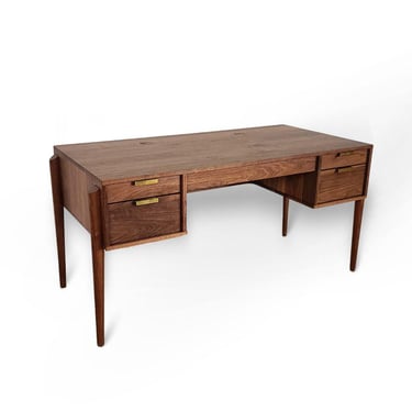 Apollo Solid Wood Executive Desk - Writing Desk, Office Computer Desk, Rustic Desk - Walnut, Cherry, Oak, and Maple Wood, Mid Century Modern 