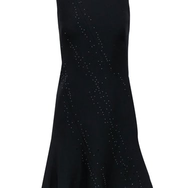 Elie Tahari - Black Sleeveless Dress w/ Gunmetal Beads &amp; Embroidery Sz 0