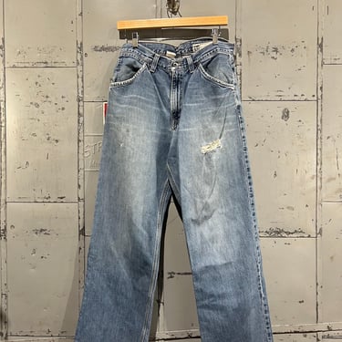 90s Gap Worker jean Distressed baggy light wash Denim Jeans paint carpenter 