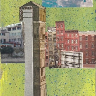 Cityscape Original Collage. African American art. 