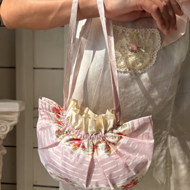 Antique Lavender Silk Reticule Purse